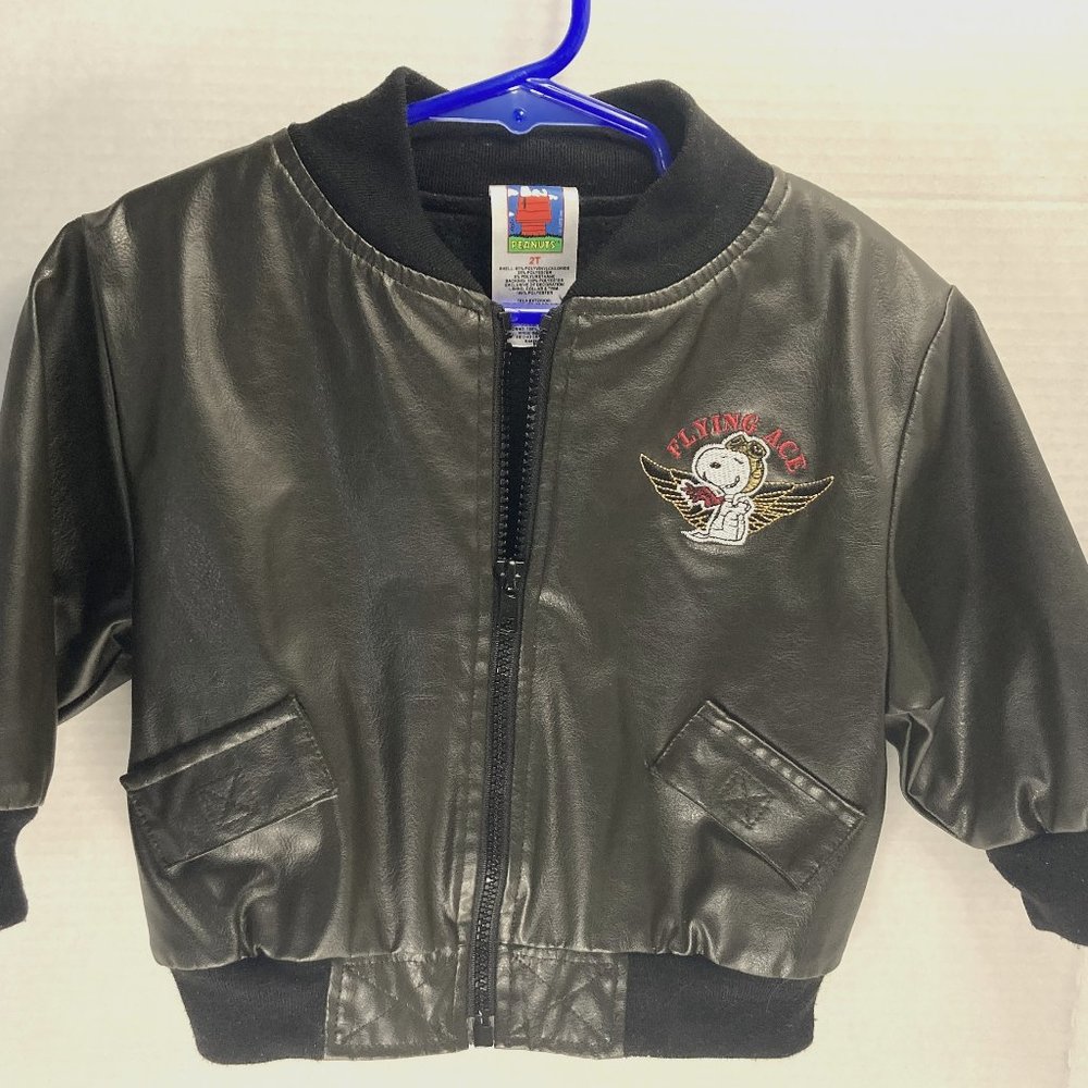Peanuts Snoopy Flying Ace/Red Baron Embroidered Vinyl Lightweight Jacket -2T